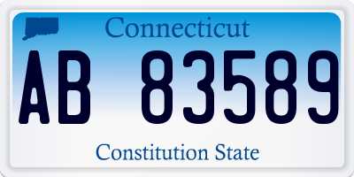 CT license plate AB83589
