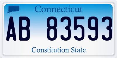 CT license plate AB83593
