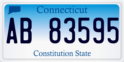CT license plate AB83595