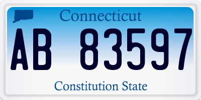 CT license plate AB83597