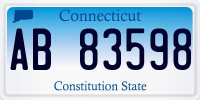 CT license plate AB83598