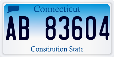 CT license plate AB83604