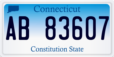 CT license plate AB83607