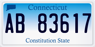 CT license plate AB83617