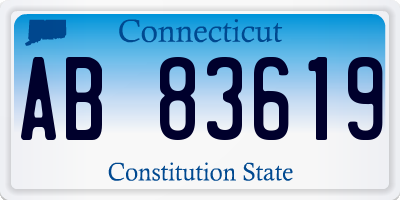 CT license plate AB83619