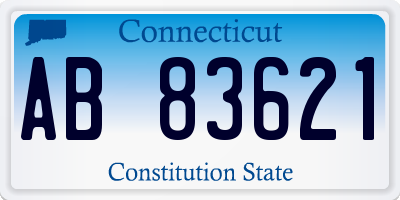 CT license plate AB83621