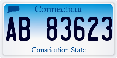 CT license plate AB83623