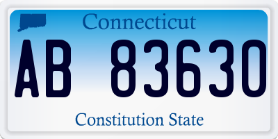 CT license plate AB83630