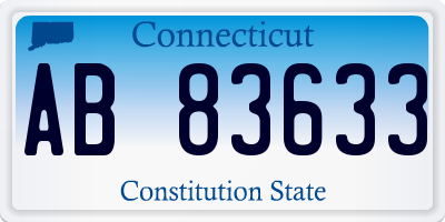 CT license plate AB83633