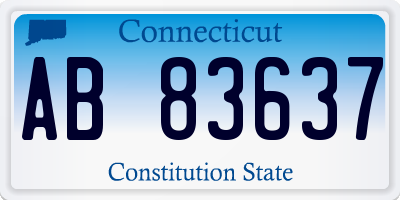 CT license plate AB83637