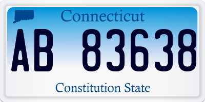 CT license plate AB83638