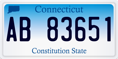 CT license plate AB83651