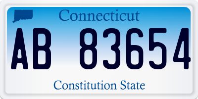 CT license plate AB83654