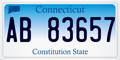 CT license plate AB83657