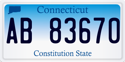 CT license plate AB83670