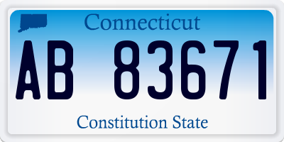 CT license plate AB83671