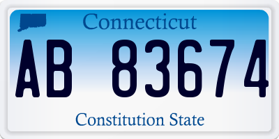 CT license plate AB83674