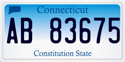 CT license plate AB83675