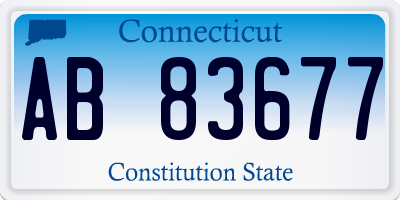 CT license plate AB83677