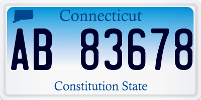 CT license plate AB83678