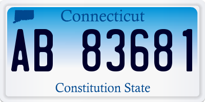 CT license plate AB83681