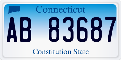 CT license plate AB83687