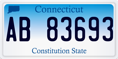 CT license plate AB83693