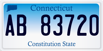 CT license plate AB83720