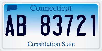 CT license plate AB83721