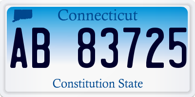 CT license plate AB83725