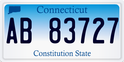 CT license plate AB83727