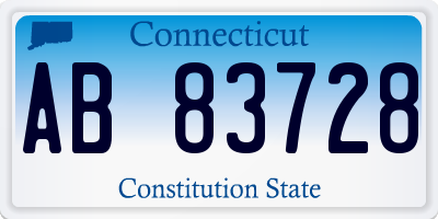 CT license plate AB83728