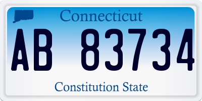 CT license plate AB83734