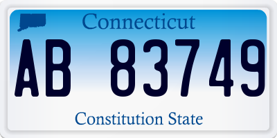 CT license plate AB83749