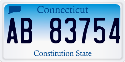 CT license plate AB83754