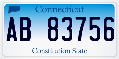 CT license plate AB83756