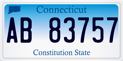 CT license plate AB83757
