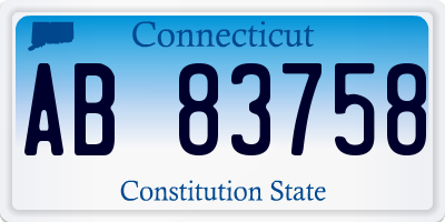 CT license plate AB83758