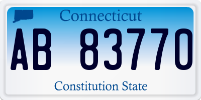 CT license plate AB83770