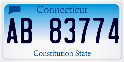 CT license plate AB83774