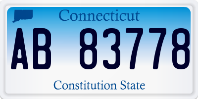 CT license plate AB83778