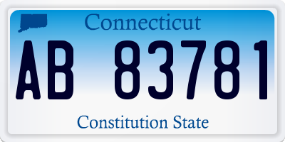 CT license plate AB83781