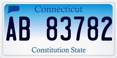 CT license plate AB83782