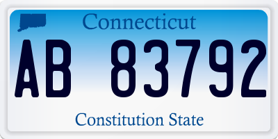 CT license plate AB83792