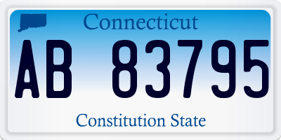 CT license plate AB83795