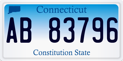 CT license plate AB83796