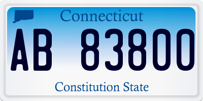 CT license plate AB83800