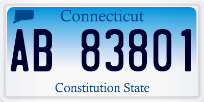 CT license plate AB83801