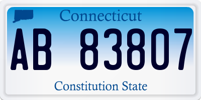 CT license plate AB83807