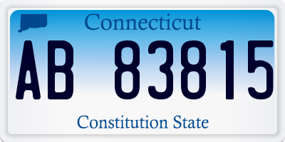 CT license plate AB83815